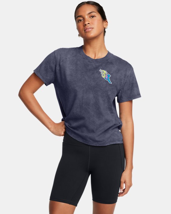 Women's UA Launch Short Sleeve in Blue image number 0